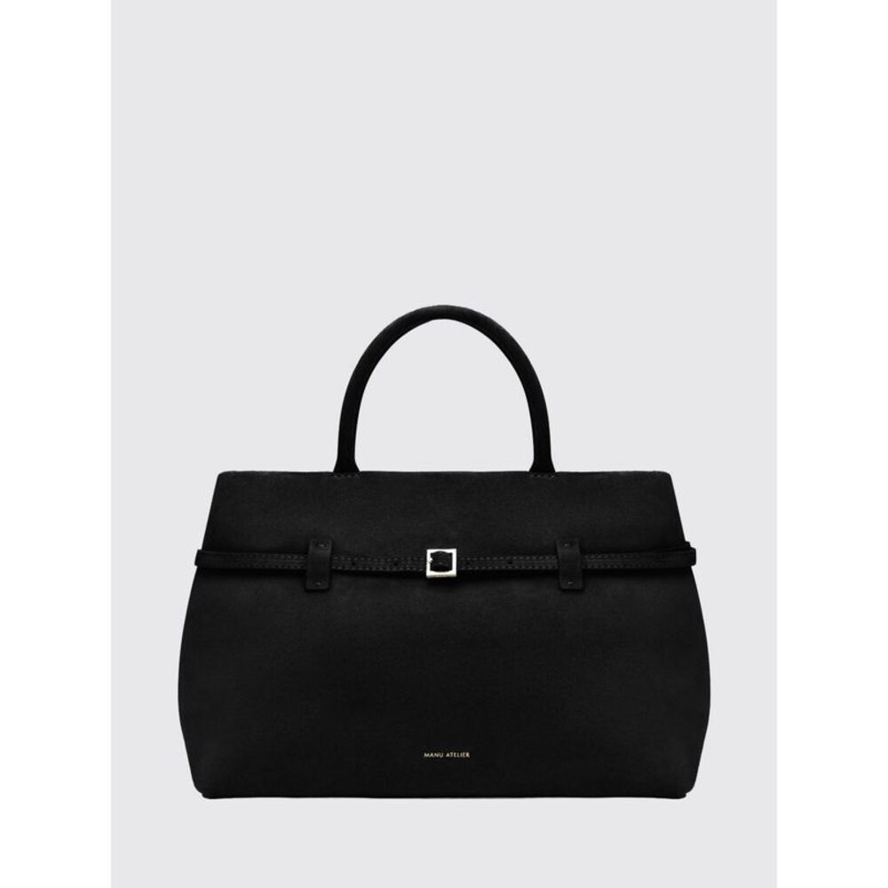 Manu Atelier Women Manu Atelier Le Cambon 35 Black Suede Leather Handbag
